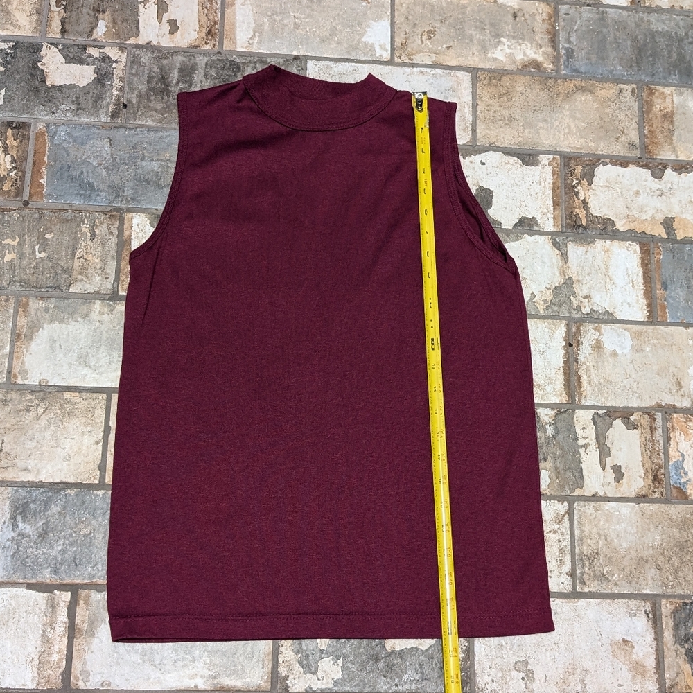 Simply Basic Small Maroon Sleeveless Turtleneck T… - image 6